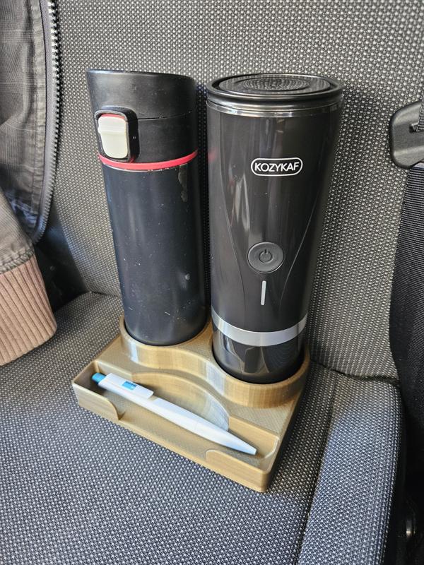 Thermos flask holder and nomad coffee machine