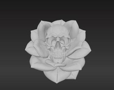 Grinning Skull Blossom - Supportless Skeletal Flower - Dark Aesthetic Home Decor STL