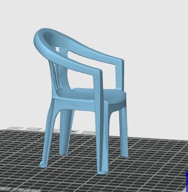 Plastic Chair - 3D Model for Printing (Pollada Style)