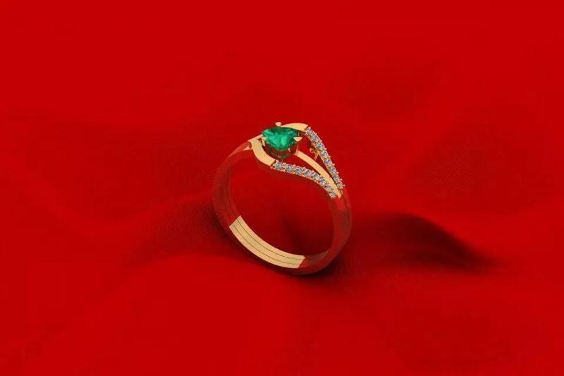 Blue Stone Diamond Ring