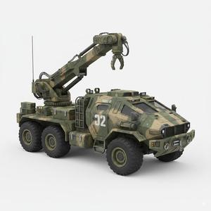 Durable Field Operations Vehicle 3D Model - Mobile Support Transport for Tabletop & Display
