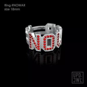 NO WAR Ring with gems Size 18mm 3D print model