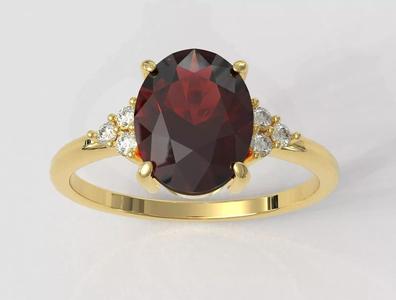 Oval Gemstone Classic Ring