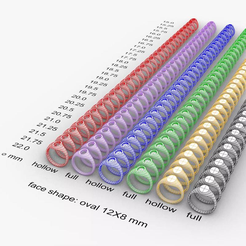 Oval 12x8 mm Signet Rings 174 items 3D print model