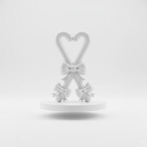 Festive Candy Canes & Bow Freshie Mold - DIY Holiday Car Air Freshener Charm 3D Print