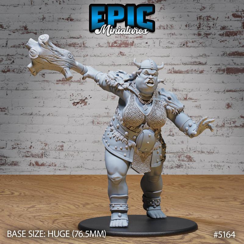 Hill Giantess Attack ‧ DnD Miniature ‧ Tabletop Miniatures ‧ Gaming Monster ‧ 3D Model ‧ RPG ‧ DnDminis ‧ STL FILE