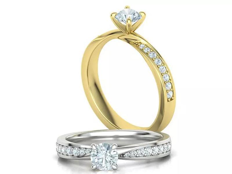 Mobius Engagement Diamond Ring Four Claw design Half Carat Stone