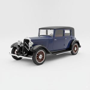 AC4 Classic French Car 1928 - Vintage Sedan 3D Print Model - Historic Automobile Replica