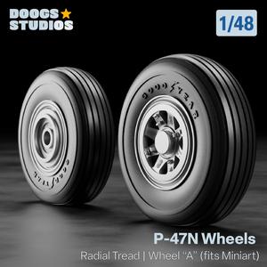 1/48 P-47N Wheels - Radial Tread "A" - DS48008