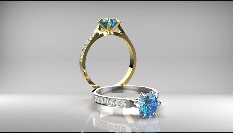 Coneflower Blue Sapphire and Diamond Ring