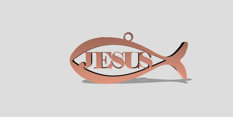 Jesus Fish Pendant, Christian symbol, Ichthys, Christian Fish Symbol, religious jewelry