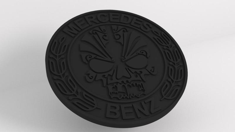 MERCEDES-BENZ 57MM HOOD EMBLEM " SKULL 3 "