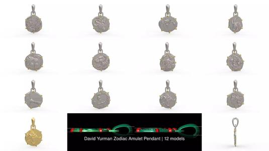 David Yurman Zodiac Amulet Pendant 3D Model Collection