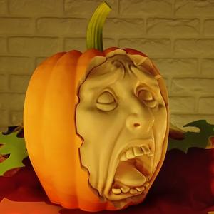 Halloween Screaming Pumpkin – 3D Print Model