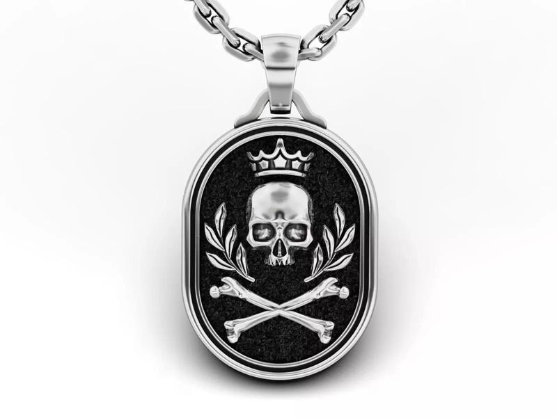 Skull Crown Signet Pendant