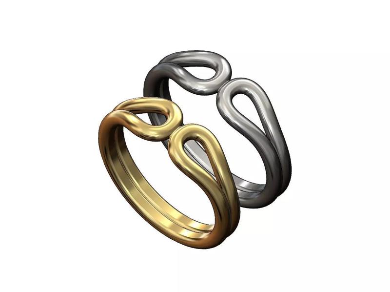 Simple double loop wire band US size 5 to 11