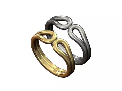 Simple double loop wire band US size 5 to 11