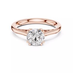 Solitaire 1CT Round Cut Diamond Crossover Set Prong Ring