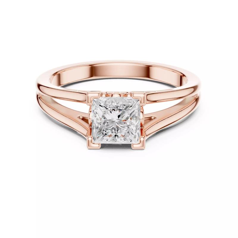 Solitaire 1CT Princess Cut Split Shank Ring 3DM STL Video