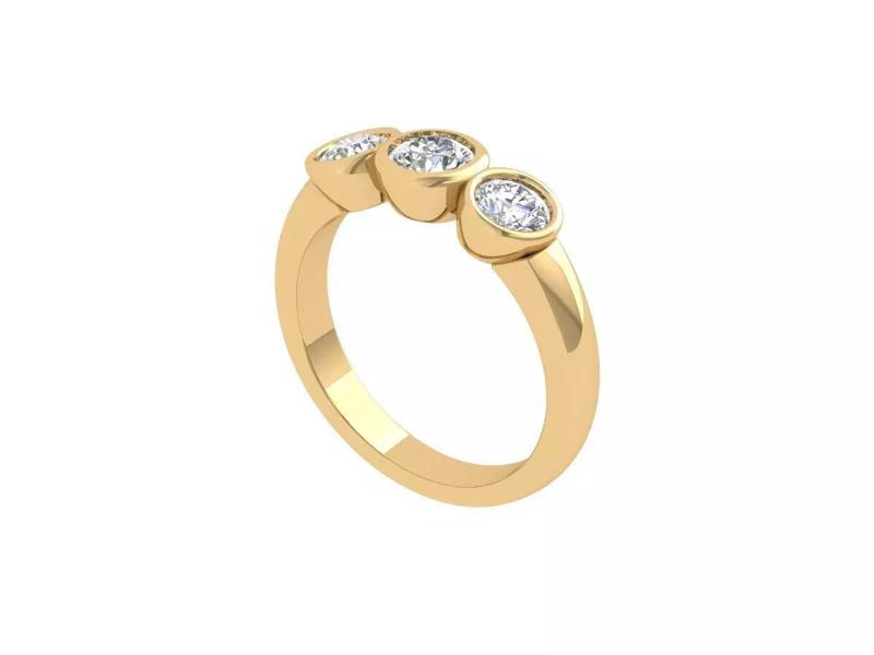 Solitair 3 Stone Ring