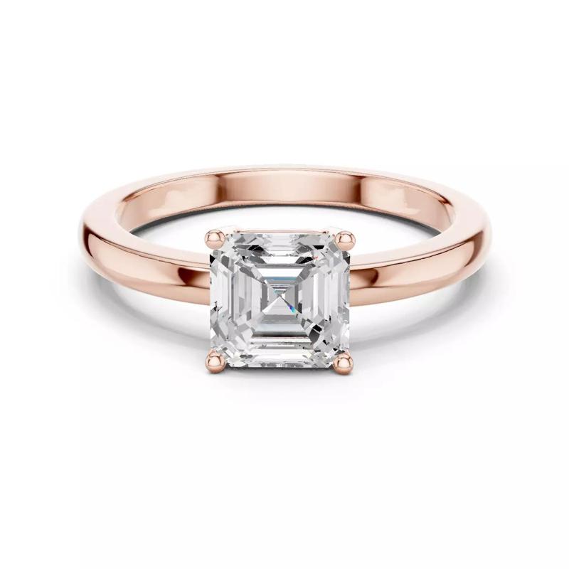 Solitaire Asscher Cut Engagement Wedding Ring 3DM STL Video