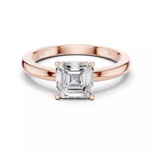 Solitaire Asscher Cut Engagement Wedding Ring 3DM STL Video