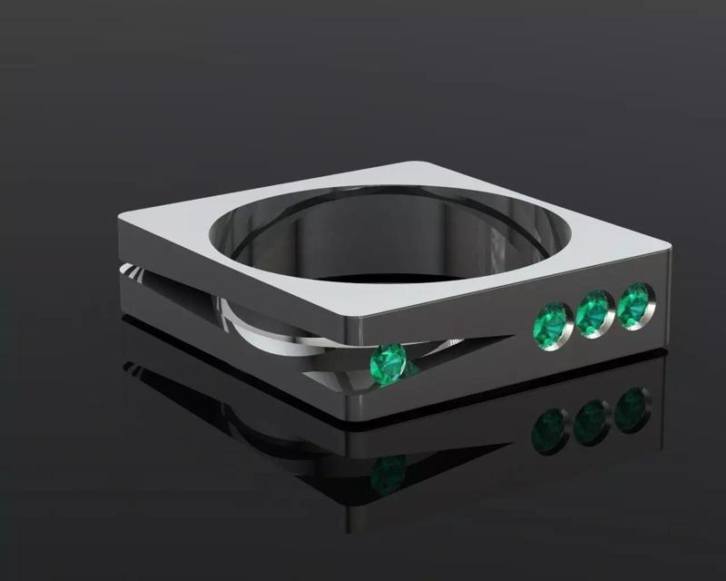 silver and rosgold ring