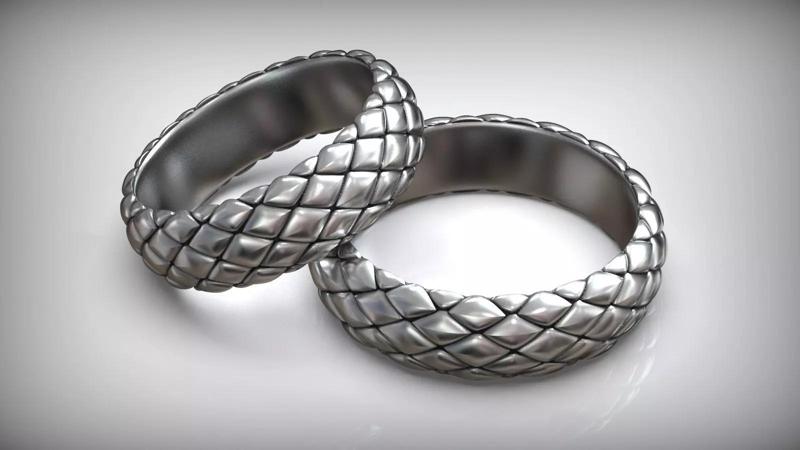 Snake Cobra Skin Wedding Band