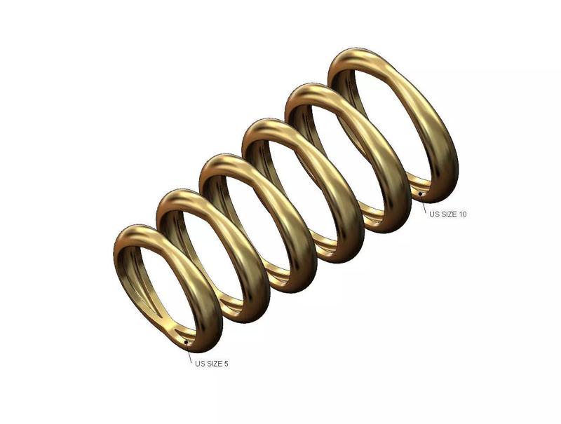 Double dome pinched fashion ring US sizes 5to10