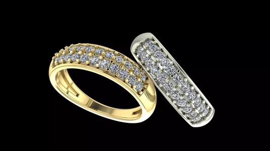 Classic Diamond Band Ring Half Eternity Ring with 22 Round stone