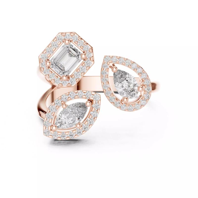 Halo Trio Solitaire Ring 3dm stl renders animation videos