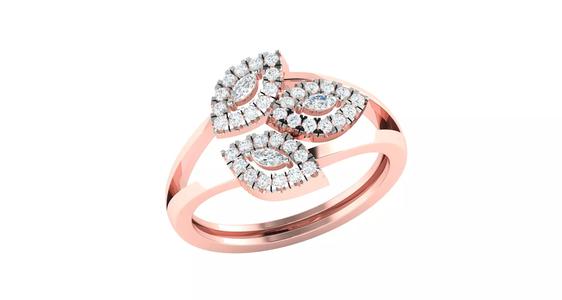 Solitaire Engagement Wedding Ring Cluster Flower Ring