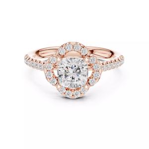 Cushion Cut Unique Halo Diamond Wedding Ring 3DM STL Video