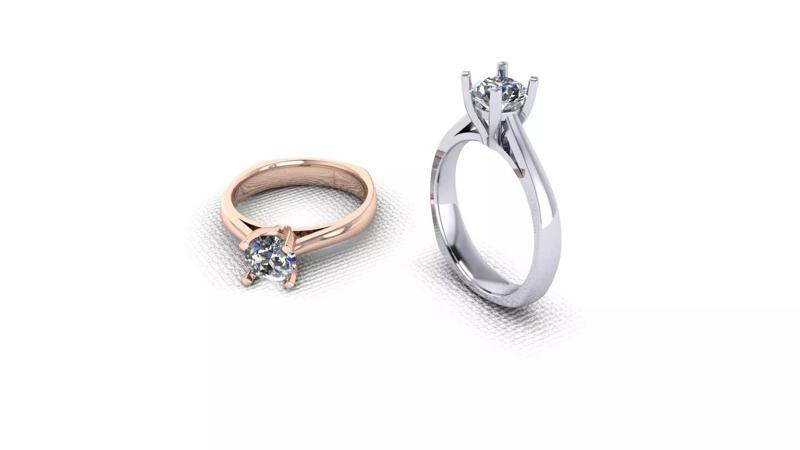 damiond solitaire engagement ring gold and rose gold