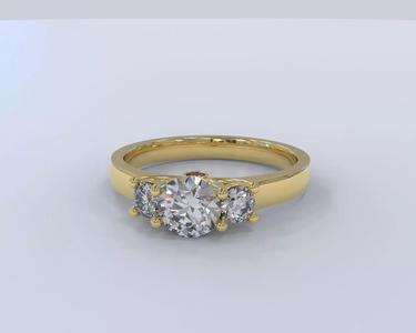 Classic and Ruby Accent Engagement Ring - 3D Model