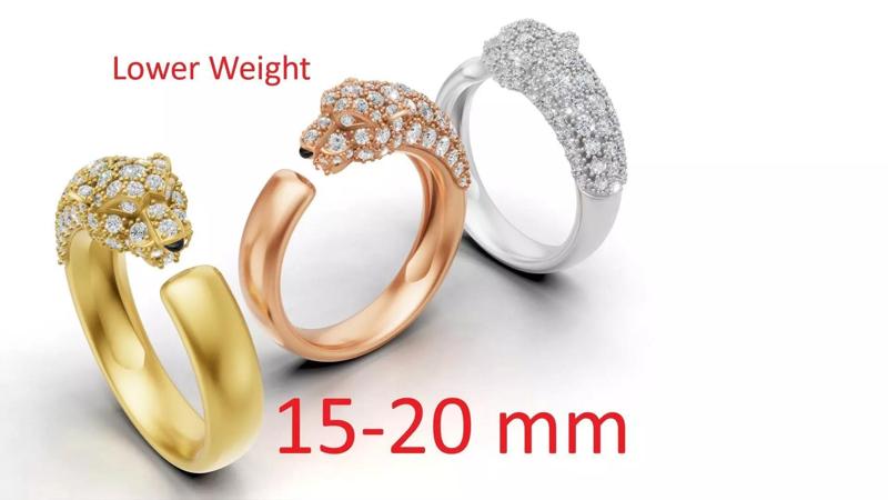 Cartier Panther Ring Small Model Half Paved-Lower Weight