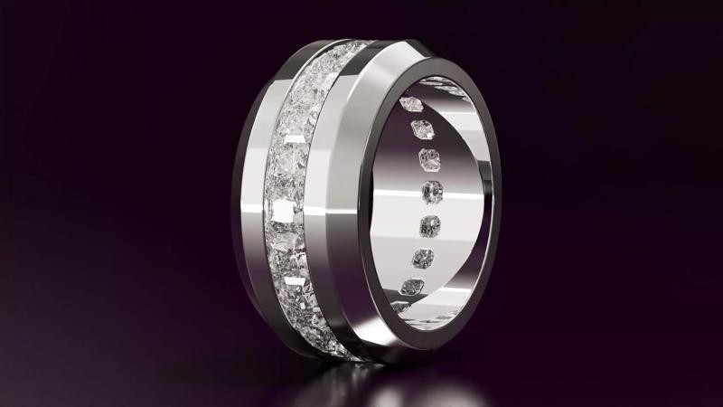 Channel Set Radiant Square Eternity Ring N08 3036CT EU54