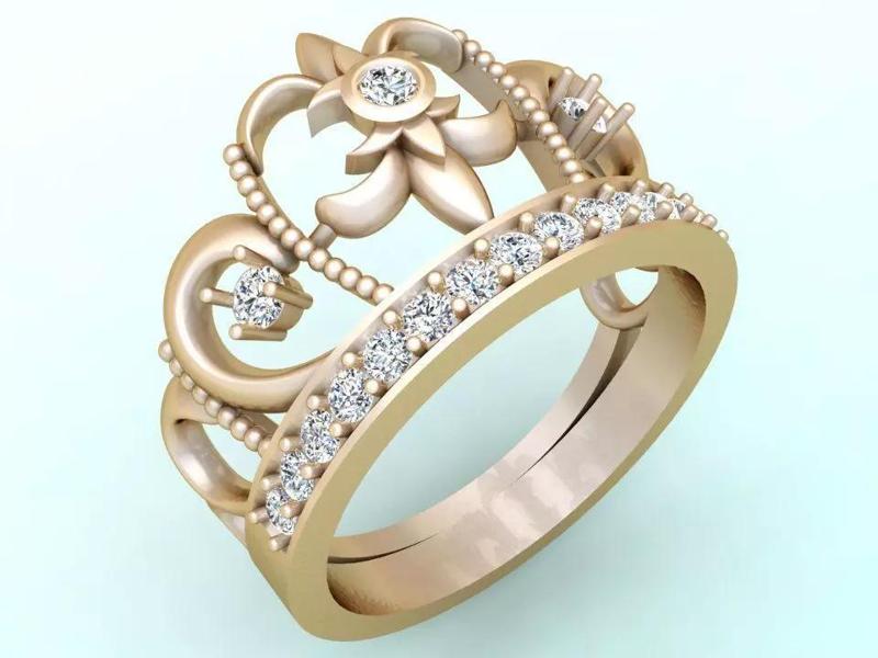 Crown Rings - Queen ring -  Diamond ring - Womens Rings - N2394