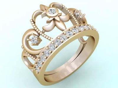 Crown Rings - Queen ring -  Diamond ring - Womens Rings - N2394