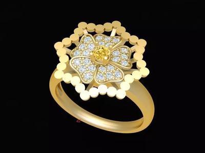 Elegant Floral Diamond Gemstone Ring for Women 502