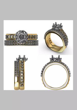 diamond wedding band shadow band stl verified