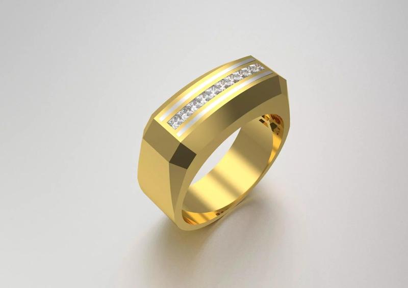 diamond gold man ring mr0007