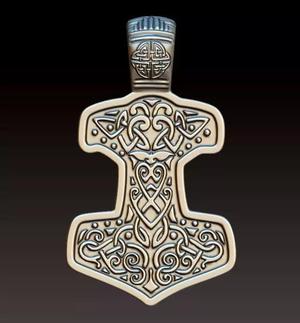 designer viking THOR HAMMER pendant