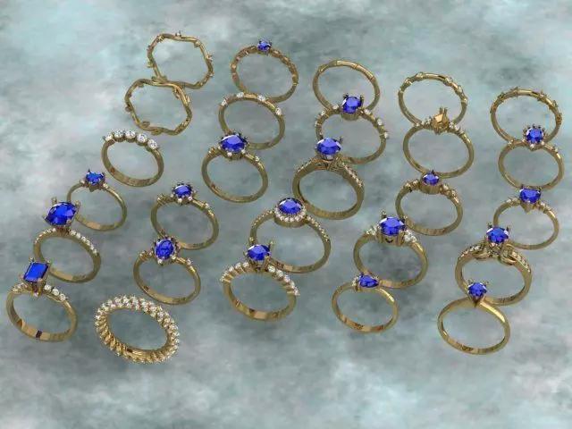 A Collection of Simple Stone Studded Women Rings