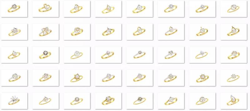 54 WOMEN RING FILES LESS THAN 2 GM LIGHT WT