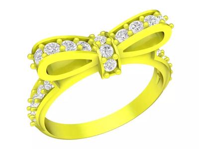 5770 fashion diamond bow women ring