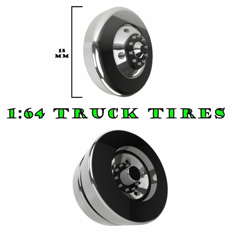 1/64 semi truck, trailer and bus tires