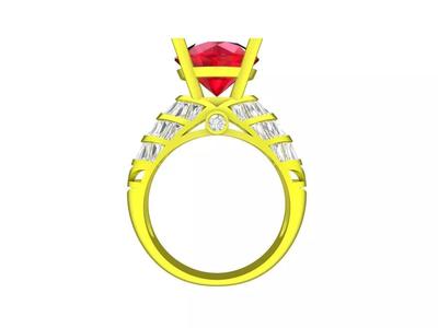 7263 baguette diamond women fashion ring