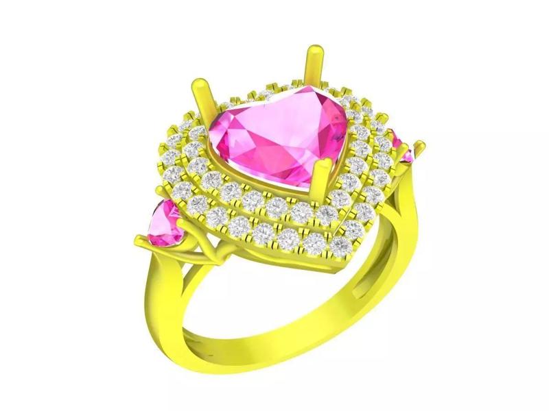 7311 heart diamond engagement women ring