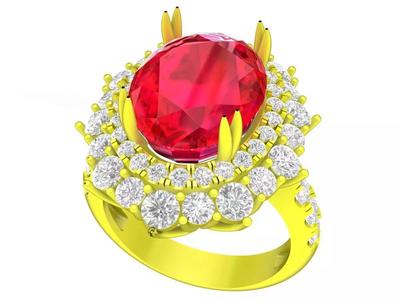 7890 oval diamond women fashion ring